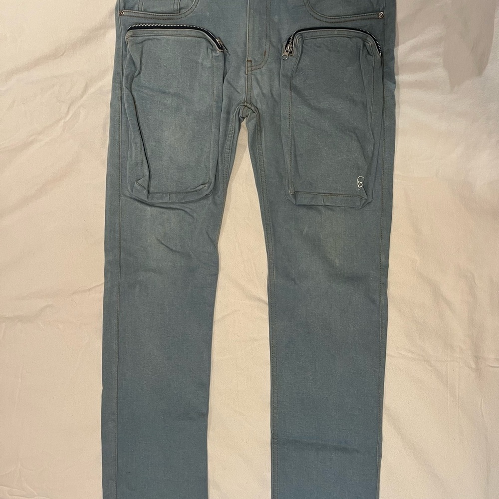 Team Sesh Cargo Jeans in Light Blue